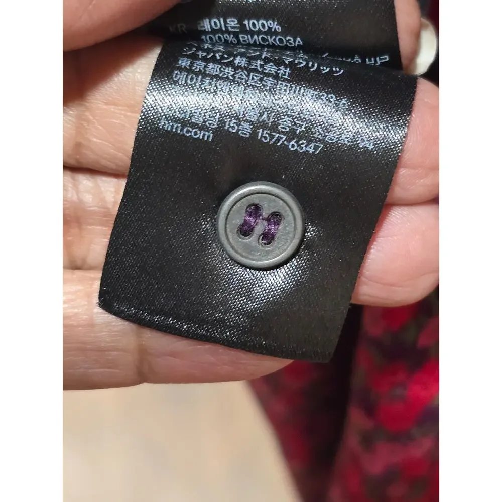 H&M Floral Shirt Dress Women's Size 10 Multicolor Collard Long Sleeves - Picture 13 of 14